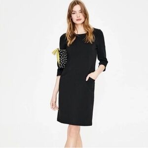 Boden Black Shift Dress with Yellow Accent